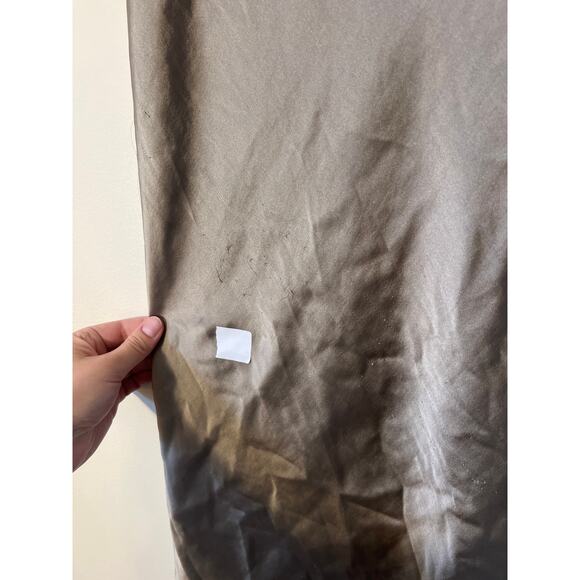 RTR Samsoe Samsoe Sz XS Olive Green Saagneta Satin Slip Midi Skirt silky stretch - Picture 7 of 8